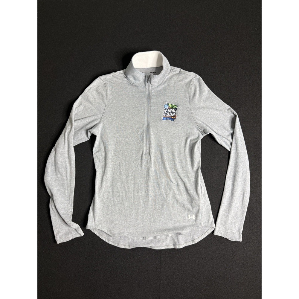 UNDER ARMOUR Quarter Zip Pullover NCAA 2019 Final Four Minneapolis Gray Sz S